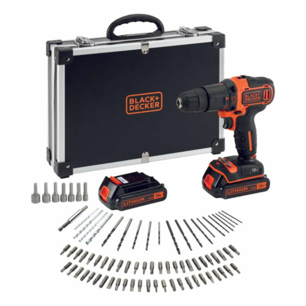 Black&Decker Hammer Drill with 80pc Accessory Set | BDCHD18BAFC